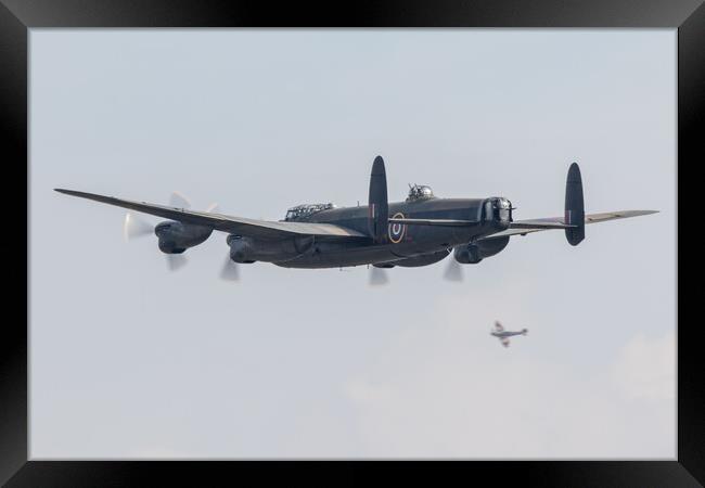 Lancaster and Spitfire Display Framed Print by J Biggadike