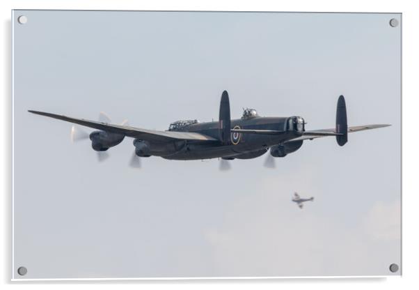 Lancaster and Spitfire Display Acrylic by J Biggadike