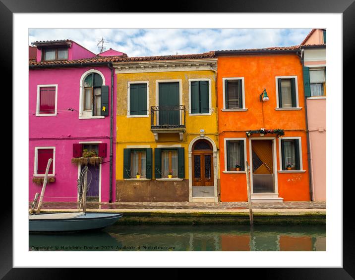 The Colorful Streets of Burano Framed Mounted Print by Madeleine Deaton