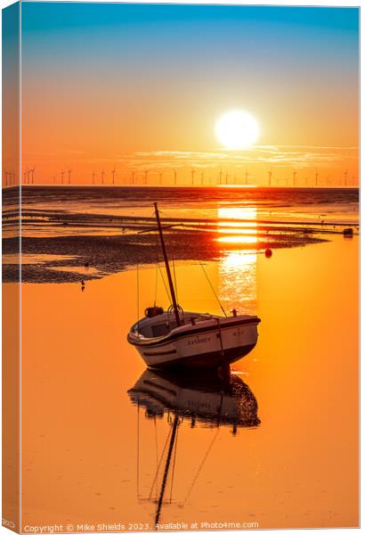 Low Tide Sunset Canvas Print by Mike Shields