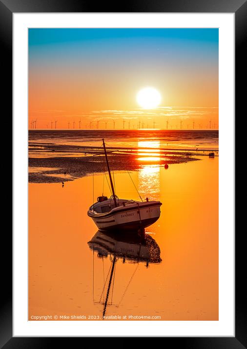 Low Tide Sunset Framed Mounted Print by Mike Shields