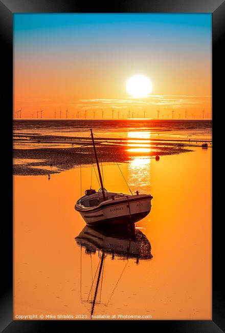Low Tide Sunset Framed Print by Mike Shields