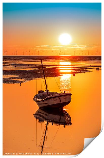 Low Tide Sunset Print by Mike Shields