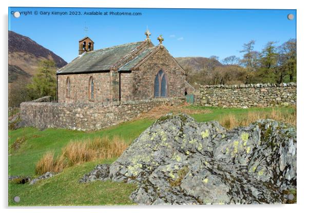 St James Church In Buttermere Acrylic by Gary Kenyon