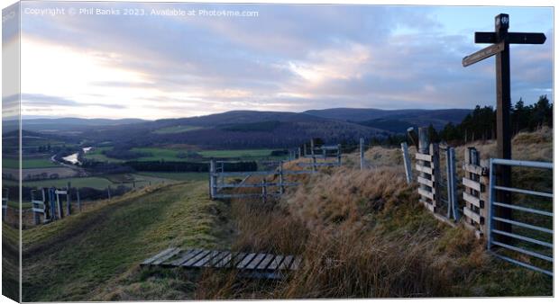 The Speyside Way on a mild Winter's Day Canvas Print by Phil Banks