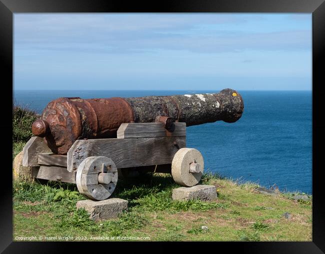 Cannon at eperquerie common Framed Print by Hazel Wright