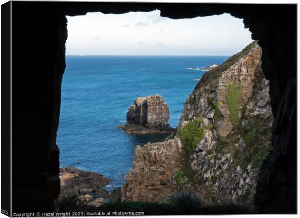 The window in the rock, Sark Canvas Print by Hazel Wright
