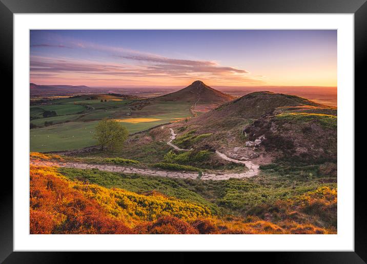 Path to Roseberry Topping framed mounted print Framed Mounted Print by Kevin Winter