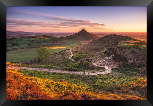 Path to Roseberry Topping framed mounted print Framed Print by Kevin Winter