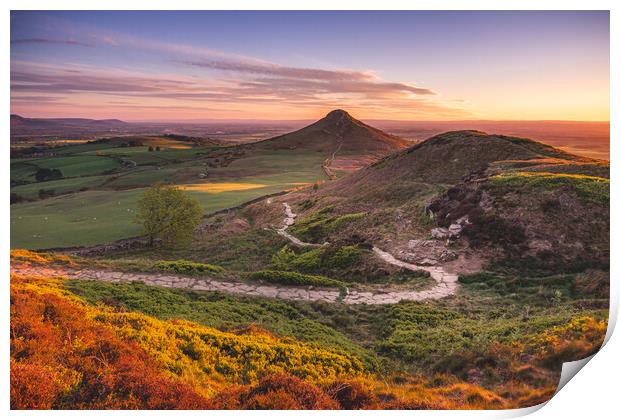 Path to Roseberry Topping framed mounted print Print by Kevin Winter
