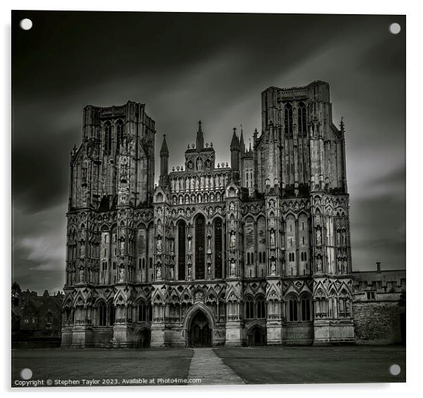 Wells Cathedral  Acrylic by Stephen Taylor