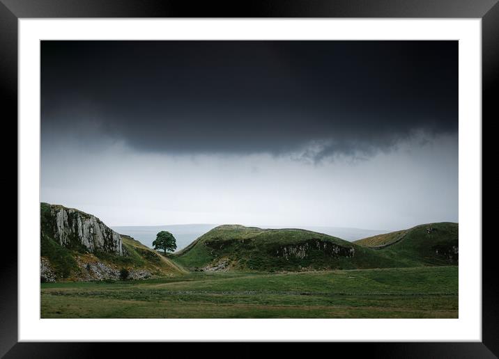 Sycamore Gap from the North Framed Mounted Print by Mark Jones
