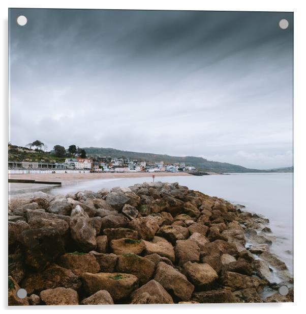 Lyme Regis Bay Acrylic by Mark Jones