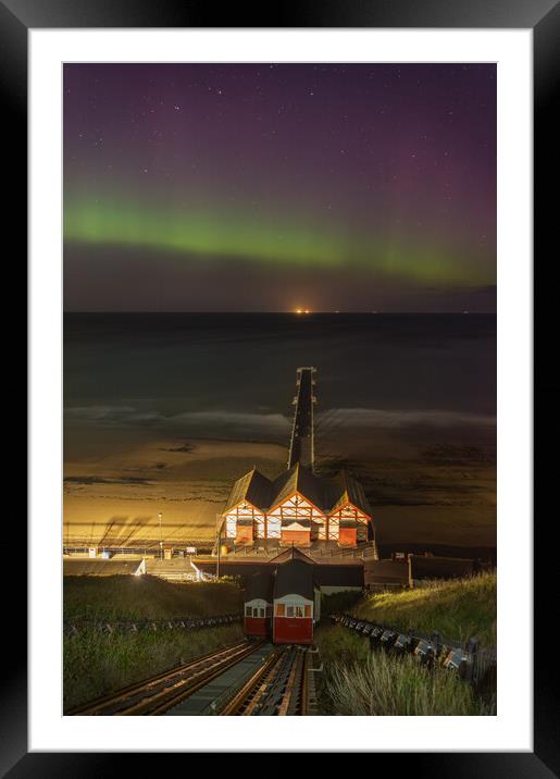 Aurora Borealis over Saltburn pier  Framed Mounted Print by Kevin Winter