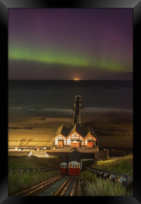 Aurora Borealis over Saltburn pier  Framed Print by Kevin Winter