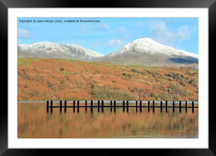 Coniston Fells and Jetty Framed Mounted Print by Gary Kenyon
