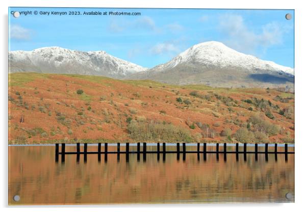 Coniston Fells and Jetty Acrylic by Gary Kenyon