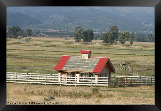 Farm house at Yellowstone national park in Wyoming USA Framed Print by Arun 