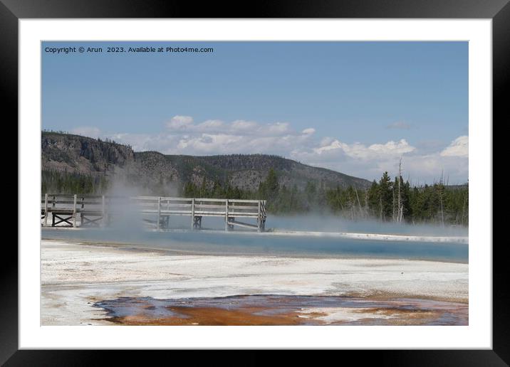 Geysers at Yellowstone national park in Wyoming USA Framed Mounted Print by Arun 