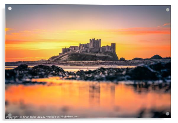 Bamburgh Castle Acrylic by Brian Eyler