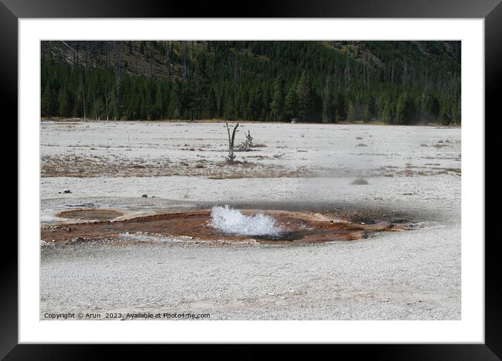 Geysers at Yellowstone national park in Wyoming USA Framed Mounted Print by Arun 