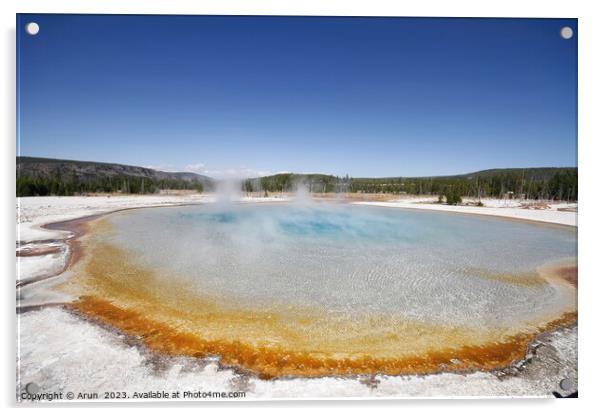 Sulfur Geysers at Yellowstone national park in Wyoming USA Acrylic by Arun 