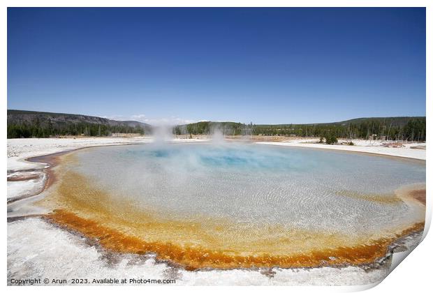 Sulfur Geysers at Yellowstone national park in Wyoming USA Print by Arun 