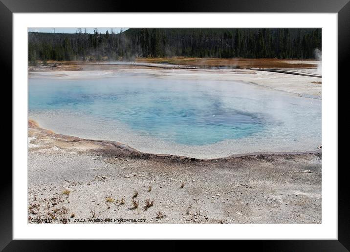 Geysers yellowstone national park wyoming Framed Mounted Print by Arun 