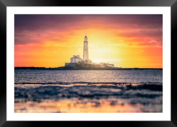 St Mary's Lighthouse Framed Mounted Print by Brian Eyler