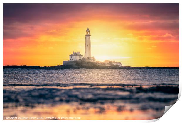 St Mary's Lighthouse Print by Brian Eyler