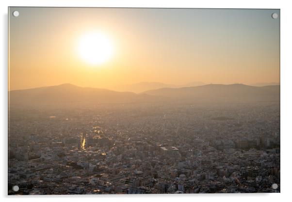 Aerial cityscape view of Athens capital of Greece Acrylic by Mirko Kuzmanovic