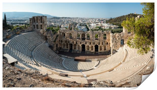 Odeon of Herodes Atticus Roman theatre on the slope of the Acropolis of Athens Greece Print by Mirko Kuzmanovic