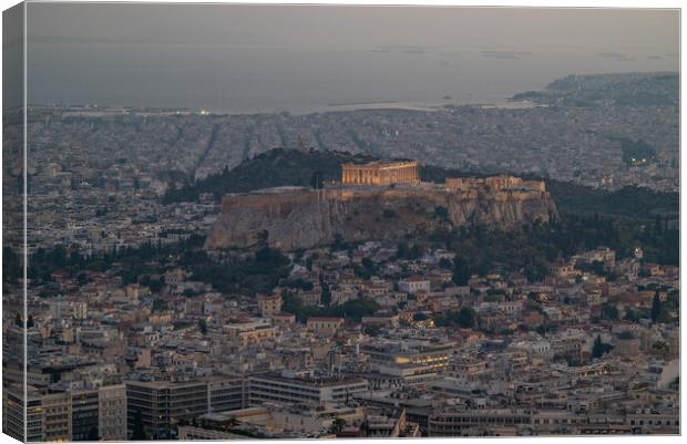 Ancient Acropolis and cityscape of Athens capital of Greece Canvas Print by Mirko Kuzmanovic