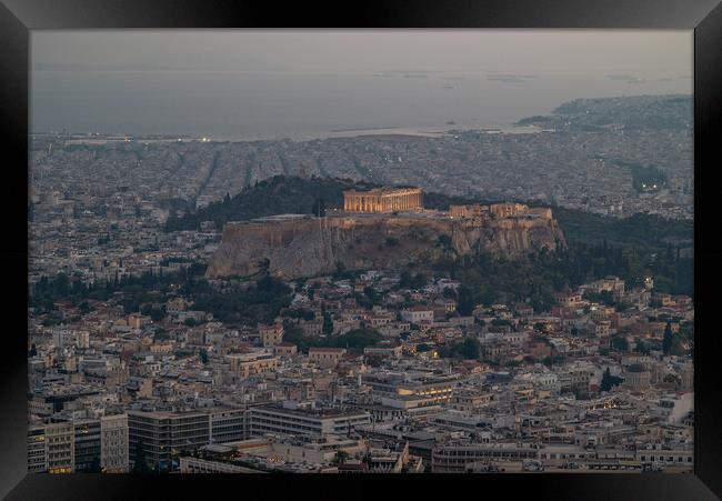 Ancient Acropolis and cityscape of Athens capital of Greece Framed Print by Mirko Kuzmanovic