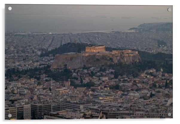 Ancient Acropolis and cityscape of Athens capital of Greece Acrylic by Mirko Kuzmanovic