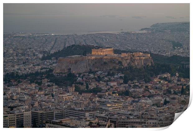 Ancient Acropolis and cityscape of Athens capital of Greece Print by Mirko Kuzmanovic