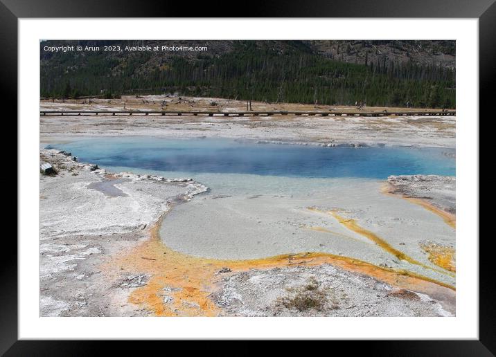 Sulfur Geysers at Yellowstone national park in Wyoming USA Framed Mounted Print by Arun 