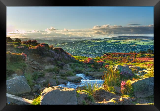 A Summer Evening on Ilkley Moor Framed Print by Alison Chambers
