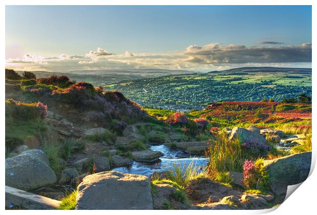 A Summer Evening on Ilkley Moor Print by Alison Chambers