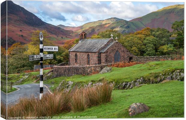 St James Church above Buttermere Canvas Print by AMANDA AINSLEY