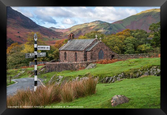 St James Church above Buttermere Framed Print by AMANDA AINSLEY