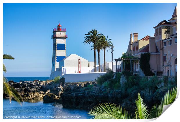 Charming Historic Portuguese Lighthouse Print by Steven Dale