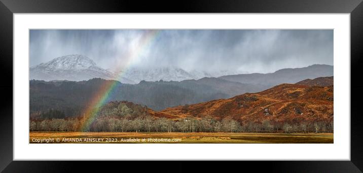 Snowy Rainbow at Loch Linnhe Framed Mounted Print by AMANDA AINSLEY