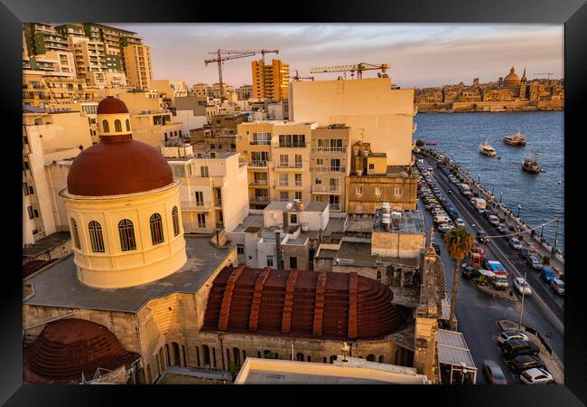 Townscape of Sliema in Malta Framed Print by Artur Bogacki