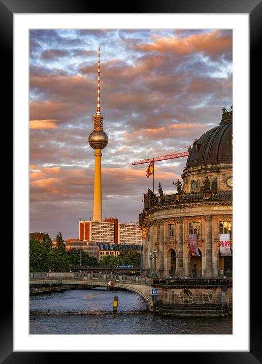Sunset In City Of Berlin In Germany Framed Mounted Print by Artur Bogacki