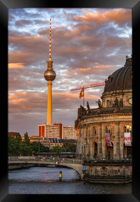 Sunset In City Of Berlin In Germany Framed Print by Artur Bogacki