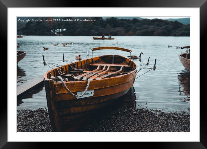 Row Your Boat Framed Mounted Print by richard sayer