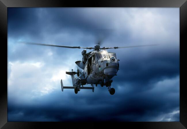 Royal Navy Wildcat Helicopter Framed Print by J Biggadike