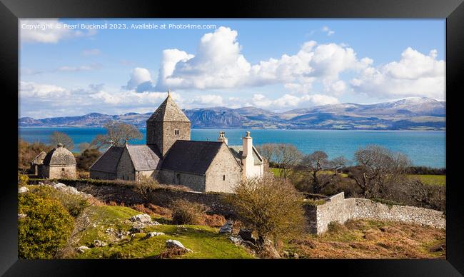 Penmon Priory Anglesey Panorama Framed Print by Pearl Bucknall