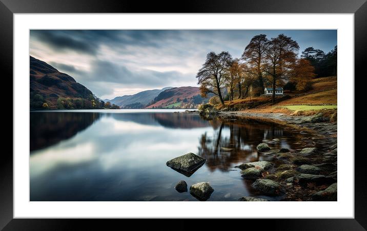 Cottage on the Lake  Framed Mounted Print by CC Designs